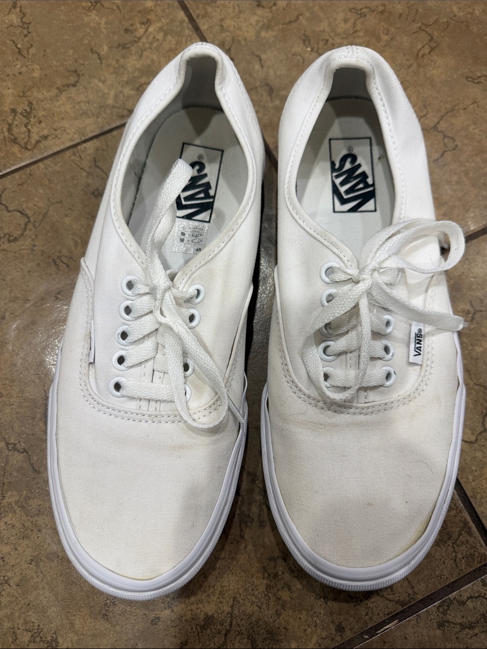 Vans White Canvas Low-Top Sneakers